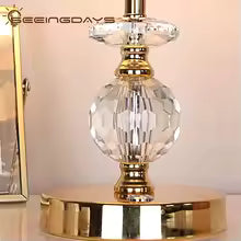 SeeingDays Golden Edge Lampshade Ball Crystal Table Lamp For Bedroom Living room