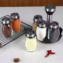 NEW Single Bottle Glass Jar and Spice Jar Set Rack