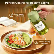 16oz/470ml Leakproof 2-in-1 Glass Oil Dispenser & Sprayer for Cooking Air Fryer BBQ Baking Salad - Olive Oil Sprayer Bottle