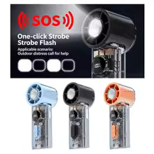 Summer Transparent Mini Handheld Fan With LED Lighting USB Rechargeable High Speed Folding Cooling Fan For Outdoor