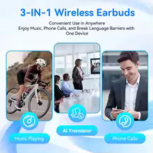 Ai Translator Earbud Device Real Time 2-Way Translations Supporting 150+ Languages For Travelling Learning Shopping Business
