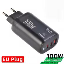 100W GaN PD Type C Charger USB QC 3.0 for Laptop IPad PPS Fast Charge EU for Samsung Xiaomi iPhone 17 16 15 Pro Max Mobile Phone