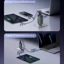 100W GaN PD Type C Charger USB QC 3.0 for Laptop IPad PPS Fast Charge EU for Samsung Xiaomi iPhone 17 16 15 Pro Max Mobile Phone