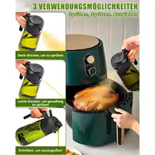 16oz/470ml Leakproof 2-in-1 Glass Oil Dispenser & Sprayer for Cooking Air Fryer BBQ Baking Salad - Olive Oil Sprayer Bottle