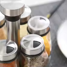 NEW Single Bottle Glass Jar and Spice Jar Set Rack