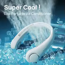 JISULIFE Portable Neck Fan,Hands-Free Bladeless, 5 Speeds,4000 mAh Rechargeable Battery,Twistable Operated Wearable Neckband Fan