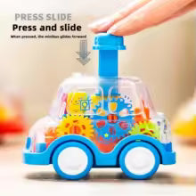 Transparent Car Toy Cartoon Press Birthday Gifts for Kids Boys Girls Baby Car