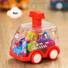 Transparent Car Toy Cartoon Press Birthday Gifts for Kids Boys Girls Baby Car