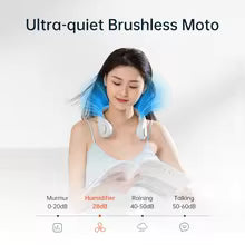 JISULIFE Portable Neck Fan,Hands-Free Bladeless, 5 Speeds,4000 mAh Rechargeable Battery,Twistable Operated Wearable Neckband Fan