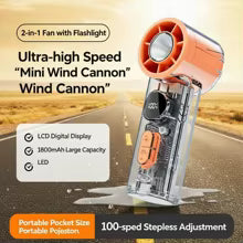 Summer Transparent Mini Handheld Fan With LED Lighting USB Rechargeable High Speed Folding Cooling Fan For Outdoor