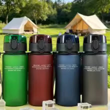 BPA Free Leak Proof Frosted Sports Water Bottle High Quality Tour Hiking Portable My Favorite Drink Bottles 400ML Gym Outdoor