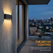 LED Wall Sconces 2W/4W/6W/8W/10W Modern Wall Light, Hardwired Aluminum Wall Lamp,Black Up Down Wall Mount Lights for Living Roo
