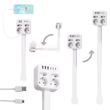 4 Styles Electrical Outlet Extender Plug Wall Outlet Extender Extendable Wall Socket Rotatable Folding Portable Power Socket