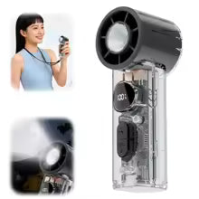Summer Transparent Mini Handheld Fan With LED Lighting USB Rechargeable High Speed Folding Cooling Fan For Outdoor