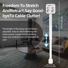 4 Styles Electrical Outlet Extender Plug Wall Outlet Extender Extendable Wall Socket Rotatable Folding Portable Power Socket