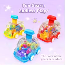 Transparent Car Toy Cartoon Press Birthday Gifts for Kids Boys Girls Baby Car