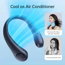 JISULIFE Portable Neck Fan,Hands-Free Bladeless, 5 Speeds,4000 mAh Rechargeable Battery,Twistable Operated Wearable Neckband Fan